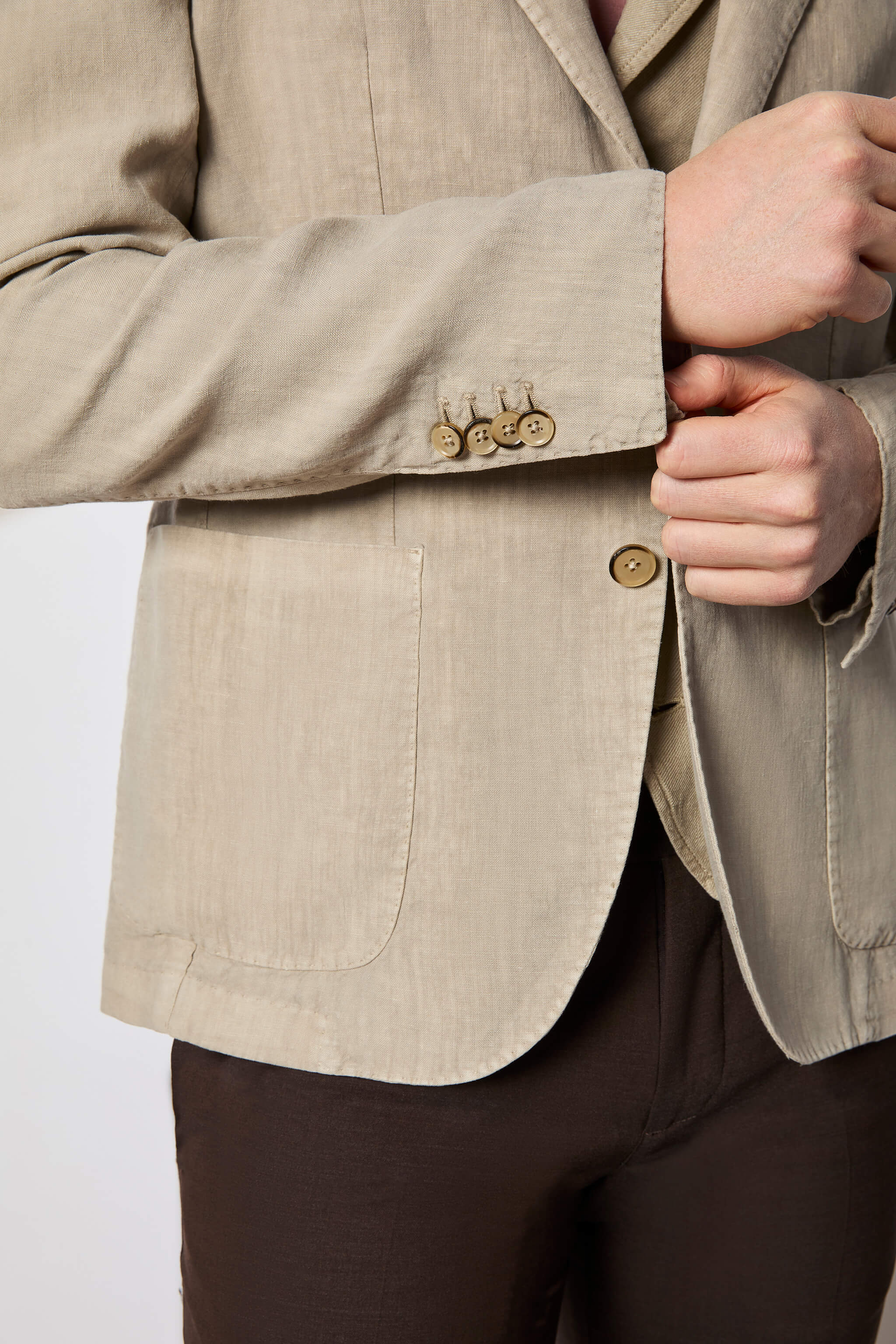 Garment-dyed JACK jacket slim fit - beige