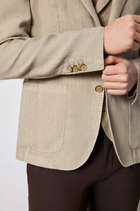 Garment-dyed jack jacket slim fit - beige beige