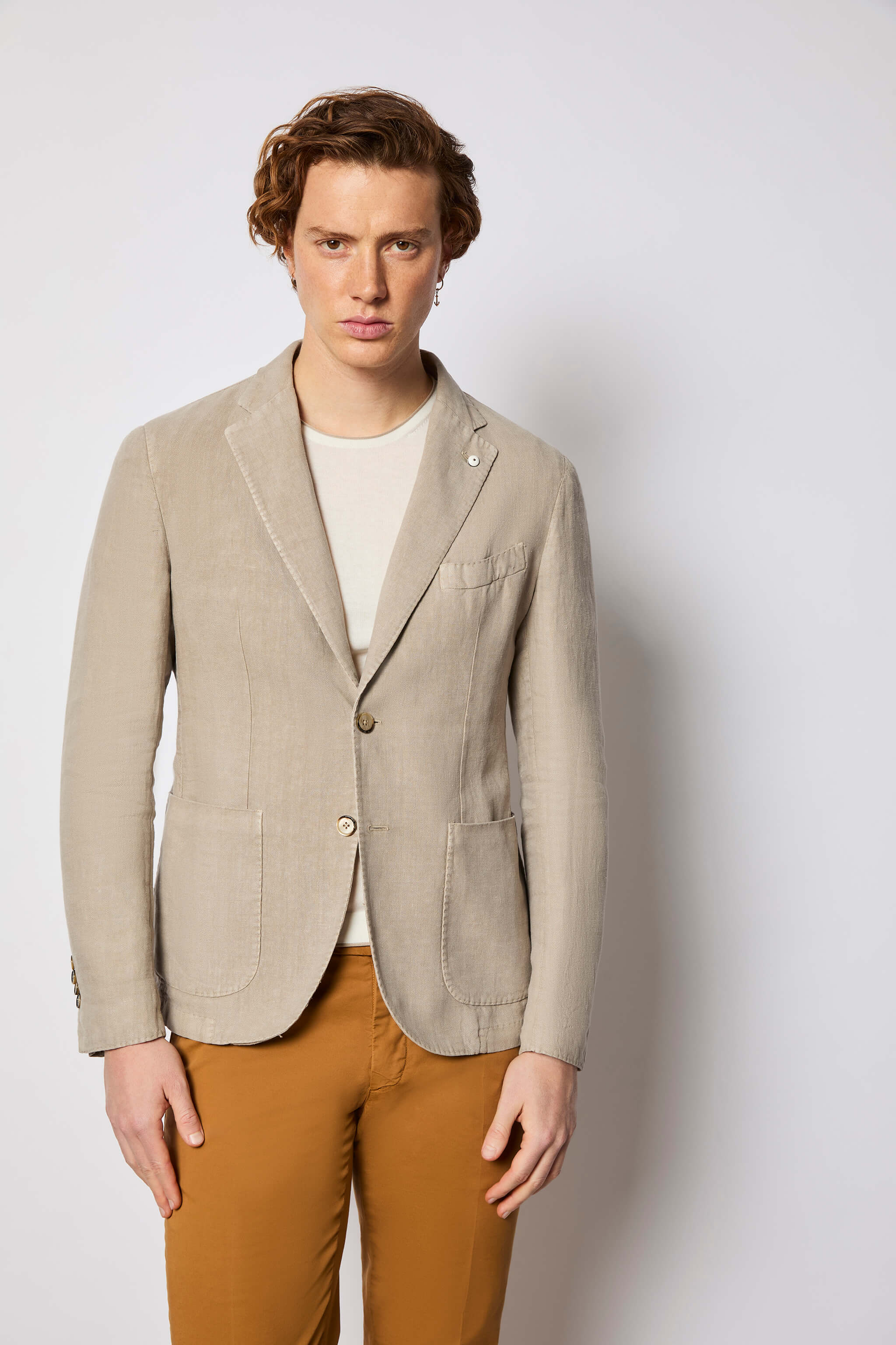 Garment-dyed JACK jacket slim fit - beige