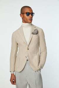 Washed slim-fit jack jacket in beige beige