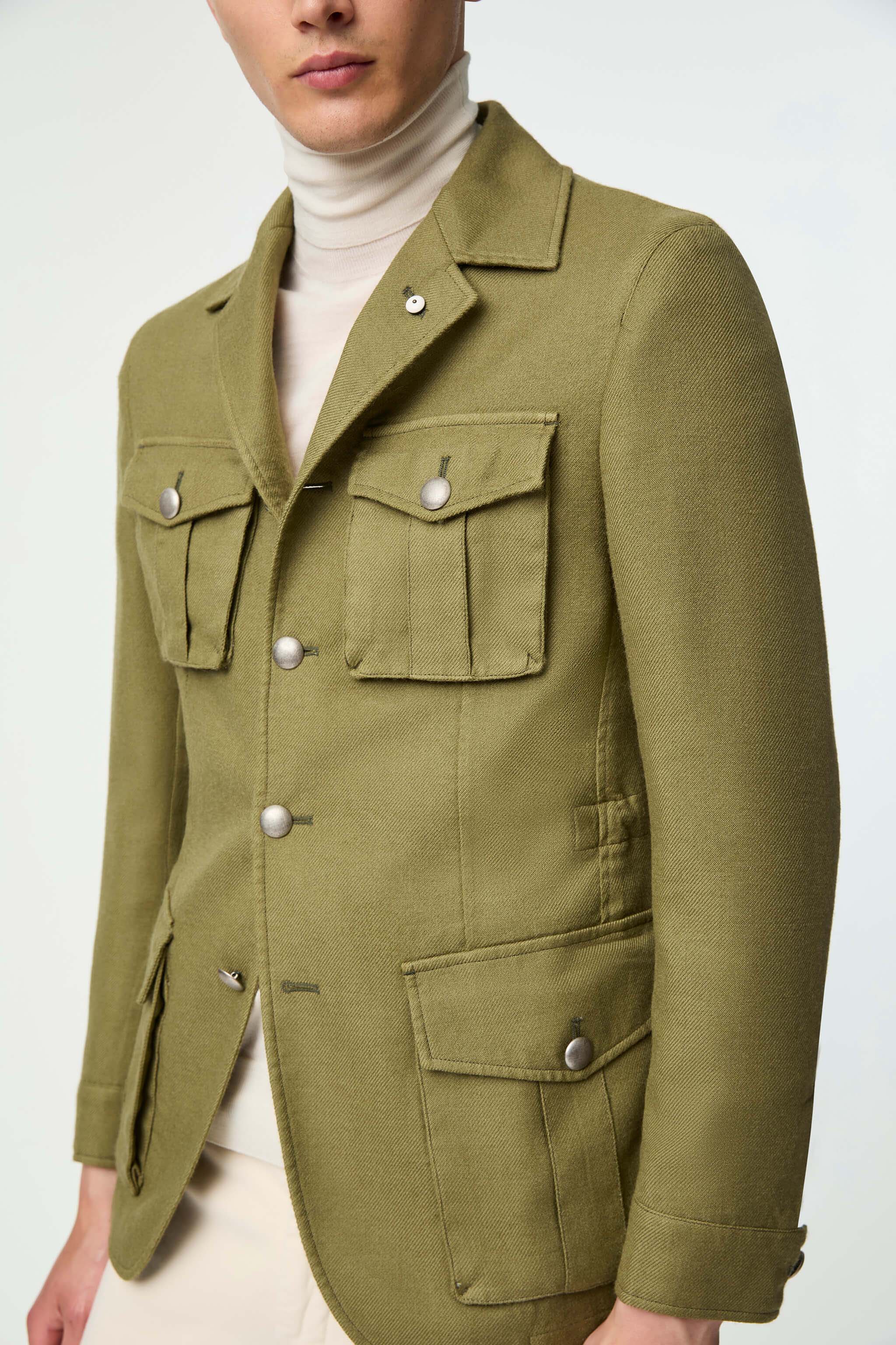 Garment-dyed SAHARA jacket in olive green