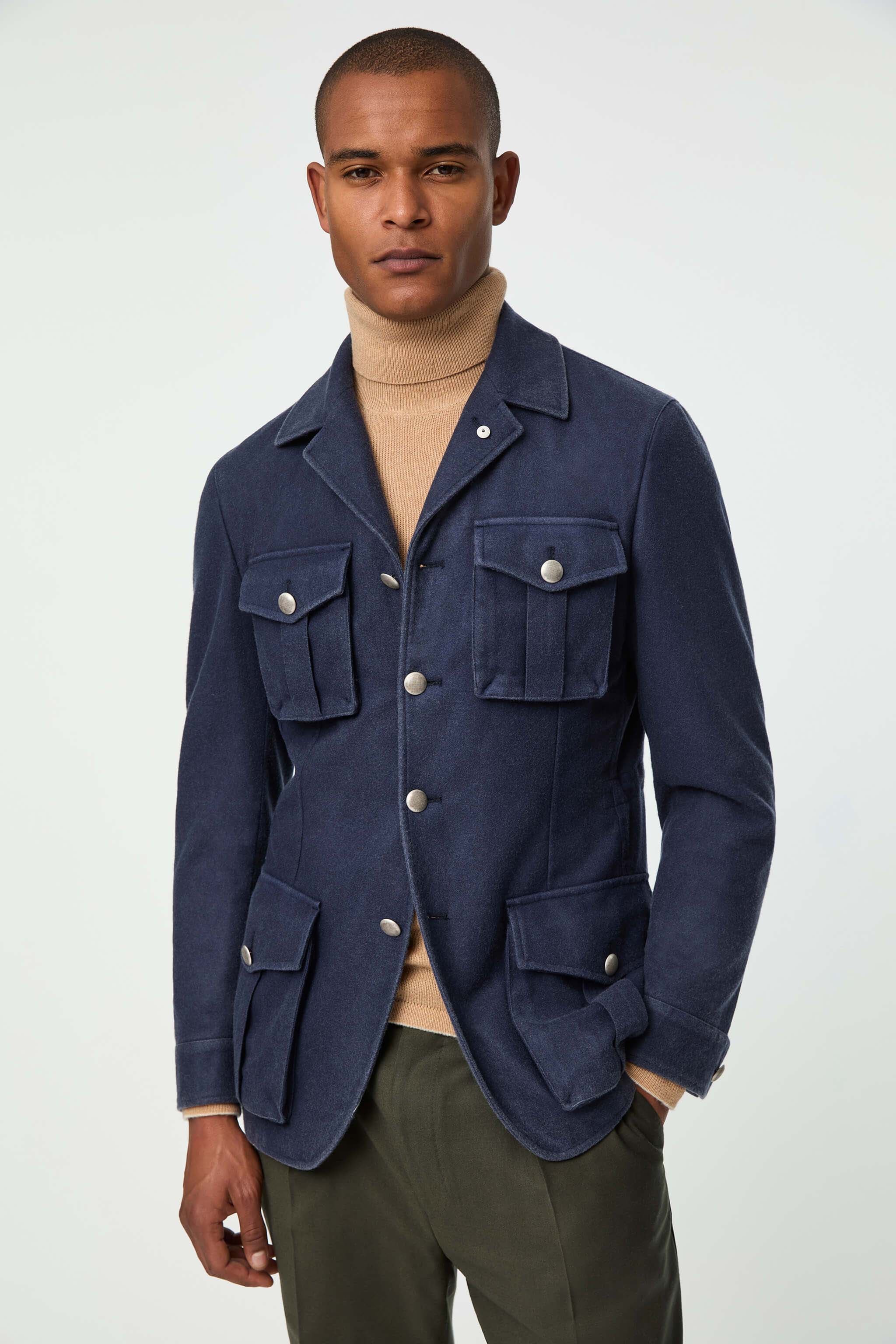 Garment-dyed SAHARA jacket in blue