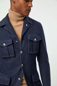 Garment-dyed sahara jacket in blue blue