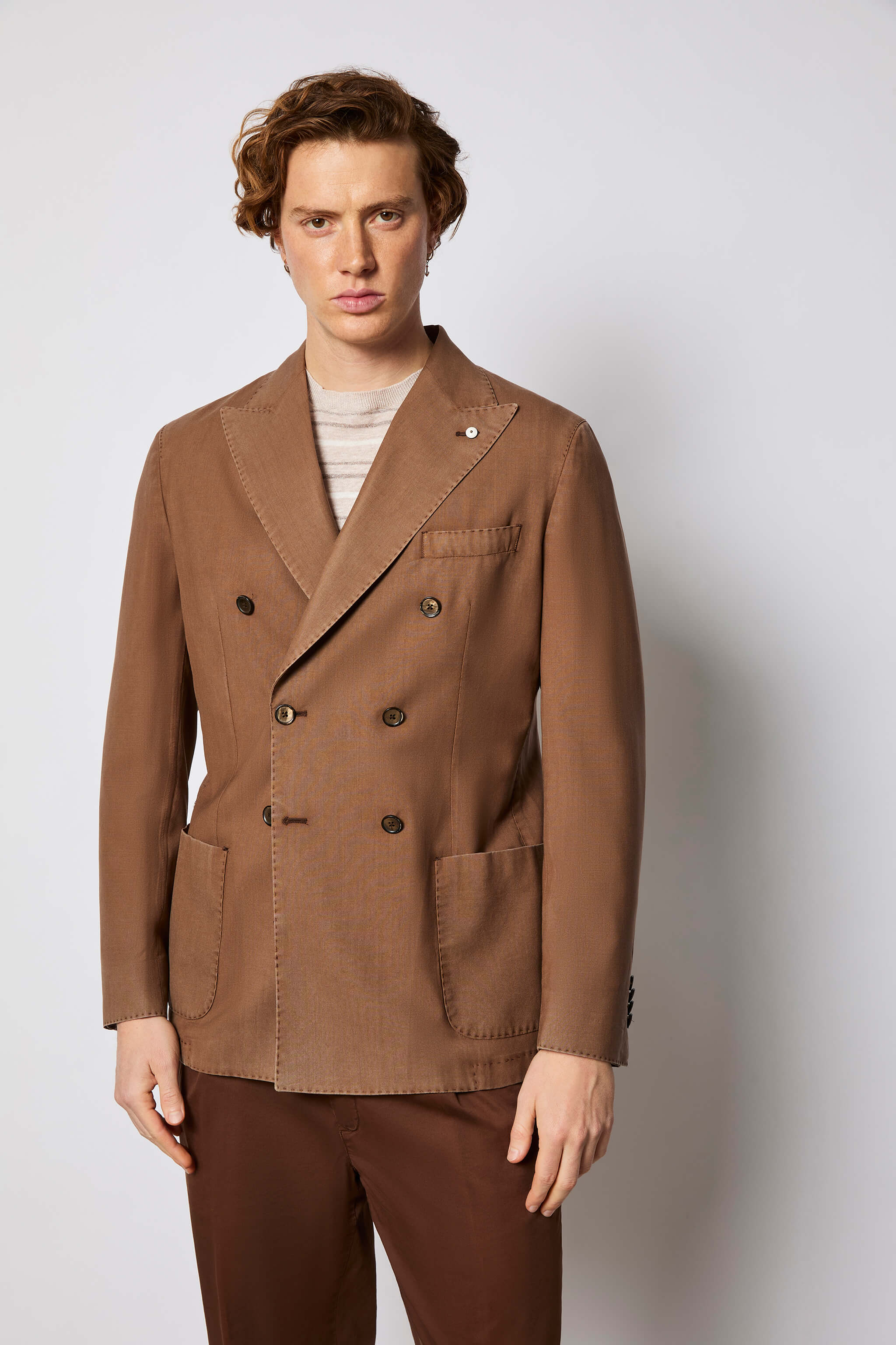 Double-breasted TOM jacket - brown