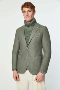 Garment-dyed jack jacket in light green dark green