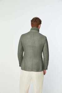 Garment-dyed jack jacket in light green dark green