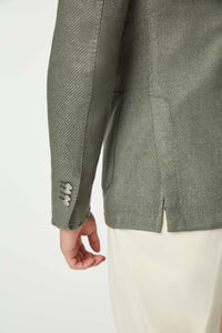 Garment-dyed jack jacket in light green dark green