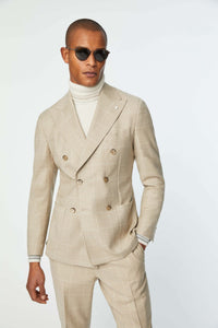 Slim-fit untreated tom suit in hazelnut beige