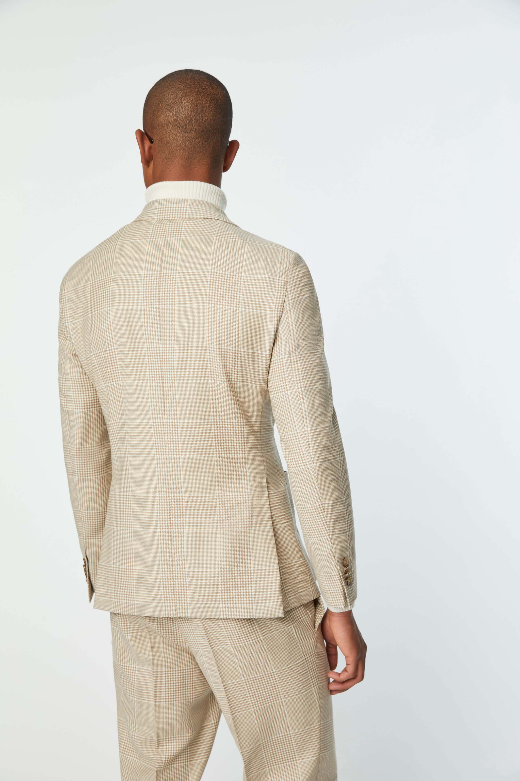 Slim-fit untreated TOM suit in hazelnut