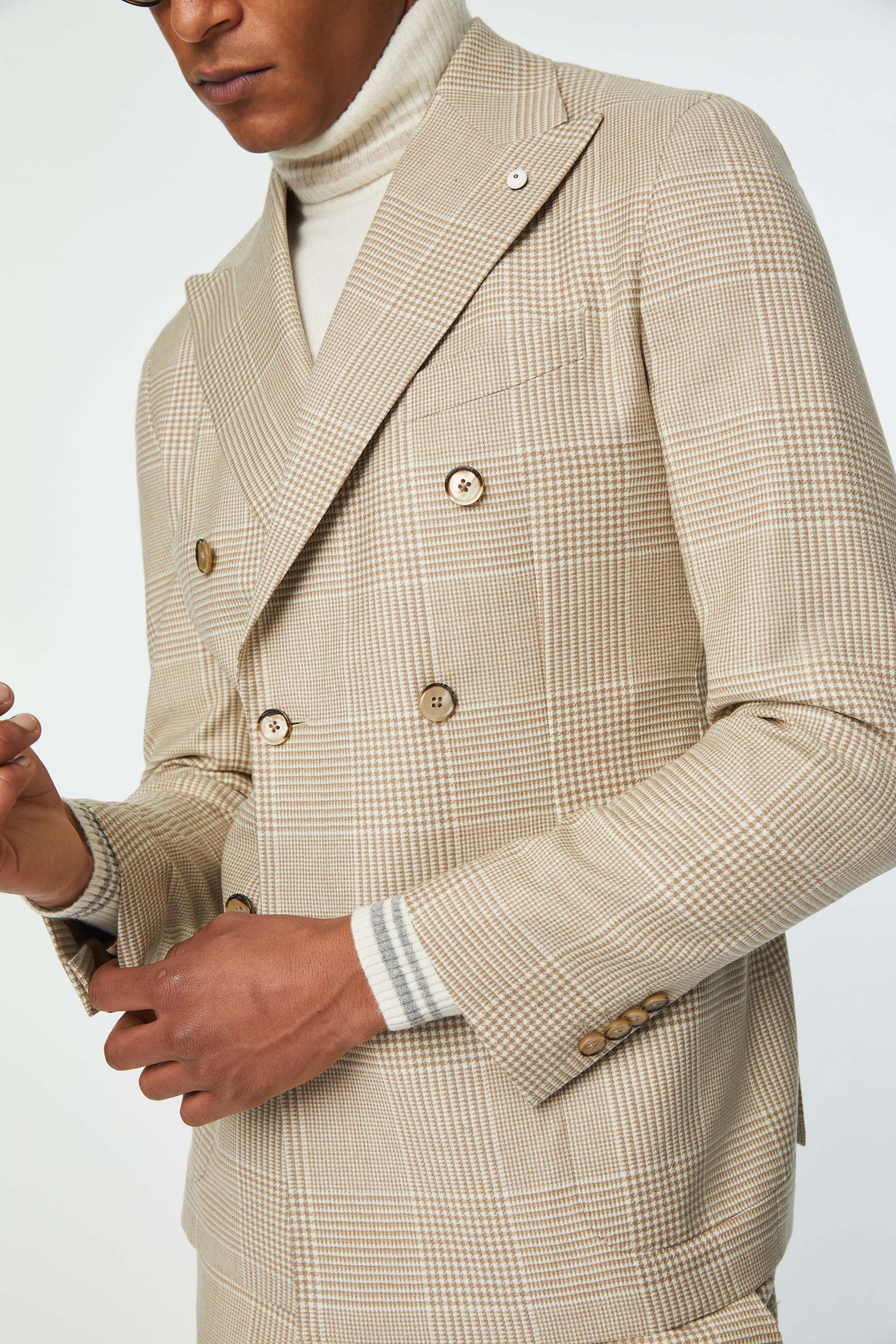 Slim-fit untreated TOM suit in hazelnut