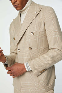 Slim-fit untreated tom suit in hazelnut beige