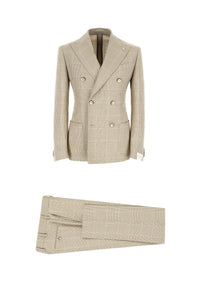 Slim-fit untreated tom suit in hazelnut beige