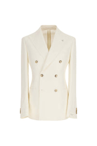 Double-breasted tom suit untreated - ivory white