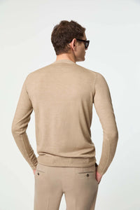 Garment-dyed crewneck in beige beige