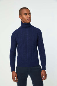 Ocean blue turtleneck blue