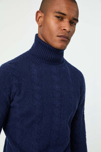 Ocean blue turtleneck blue