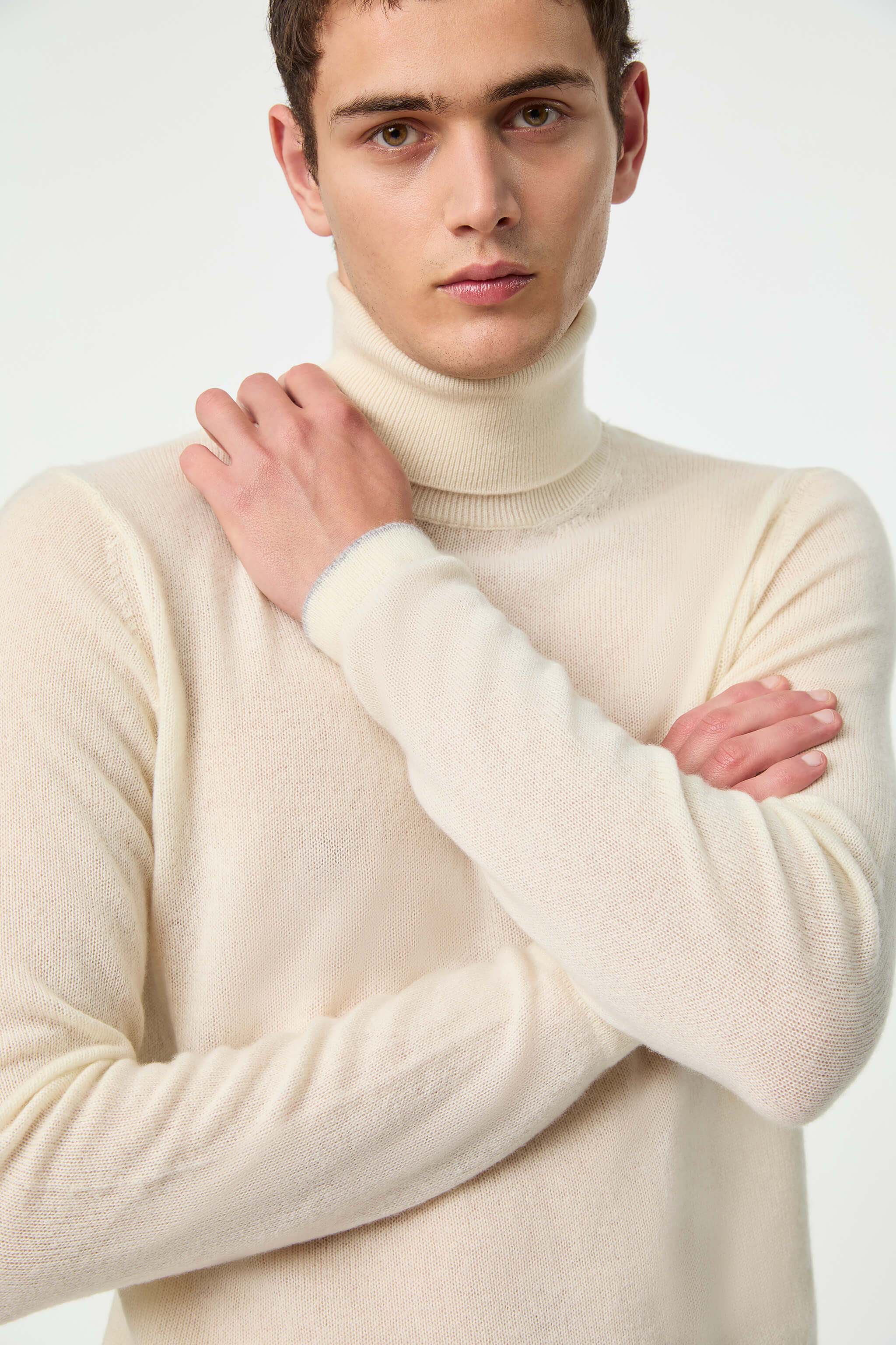 Men s cashmere turtleneck off white. L.B.M. 1911