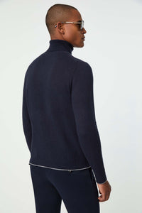 Cashmere turtleneck in airforce blue blue