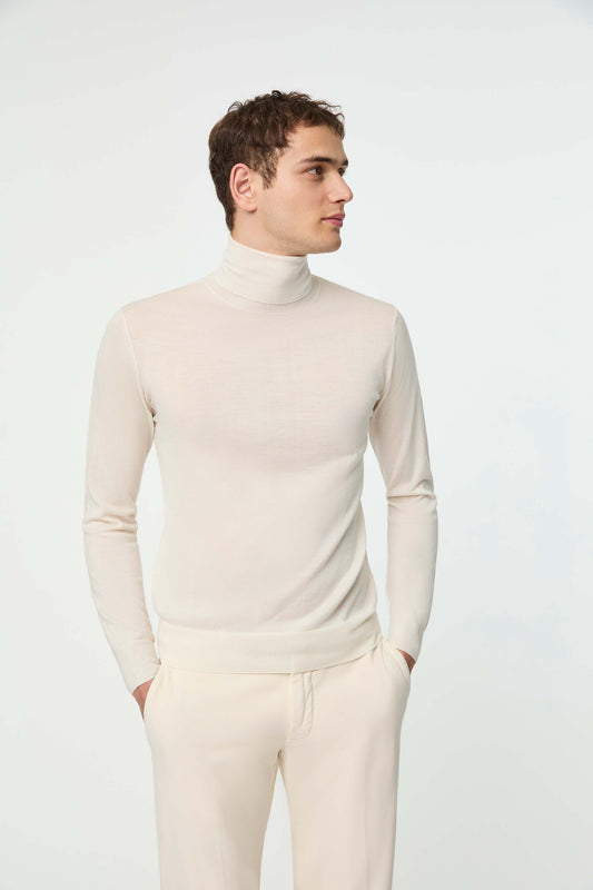 Maglia girocollo ultralight bianco latte