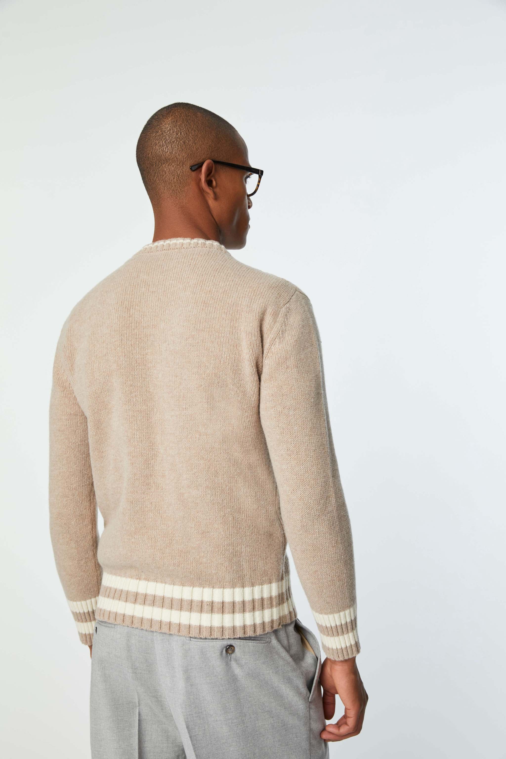 Garment-dyed crewneck in beige