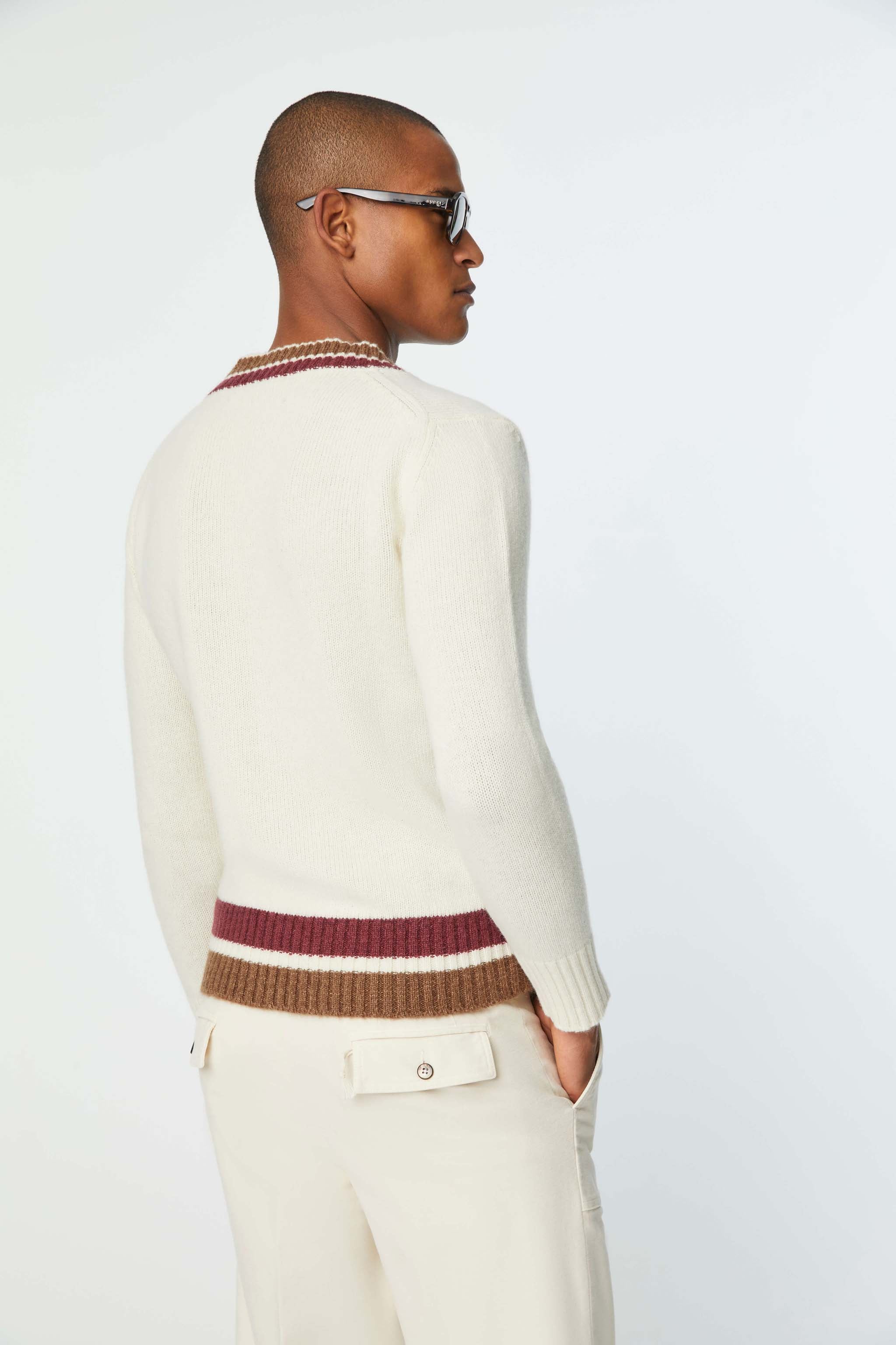 V-neck sweater with contrasting details