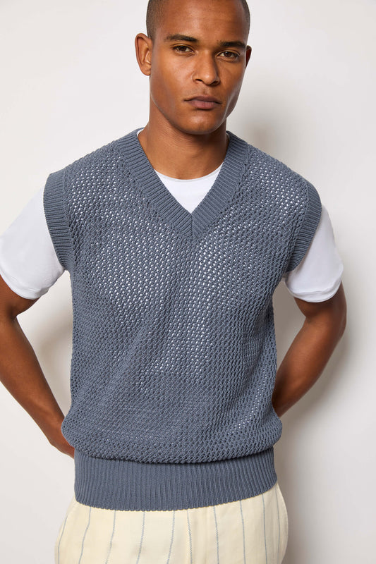 Knit vest - powder blue