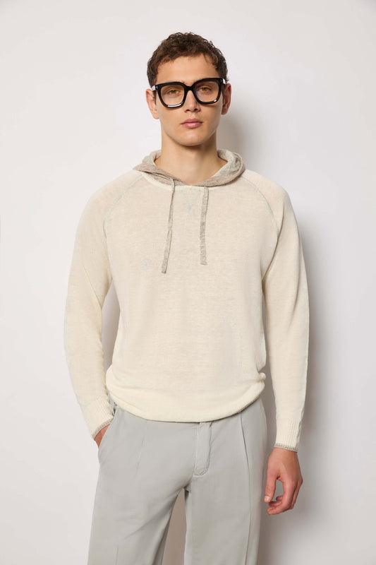 Knit hoodie - ivory