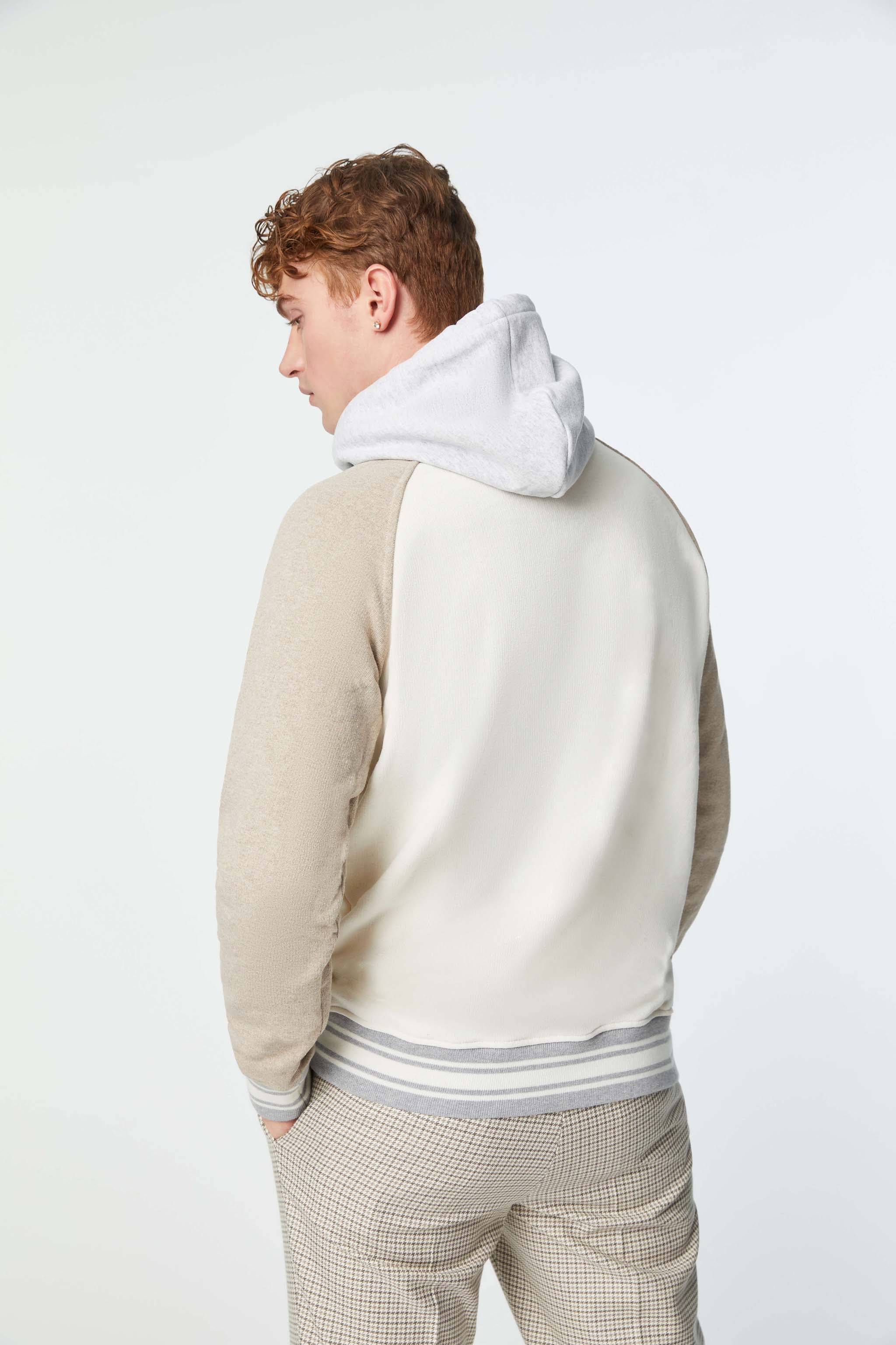 Off-white hoodie with contrasting details