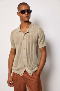 Perforated polo shirt - beige beige