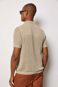 Perforated polo shirt - beige beige