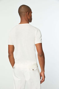Short-sleeved shirt in white cotton white