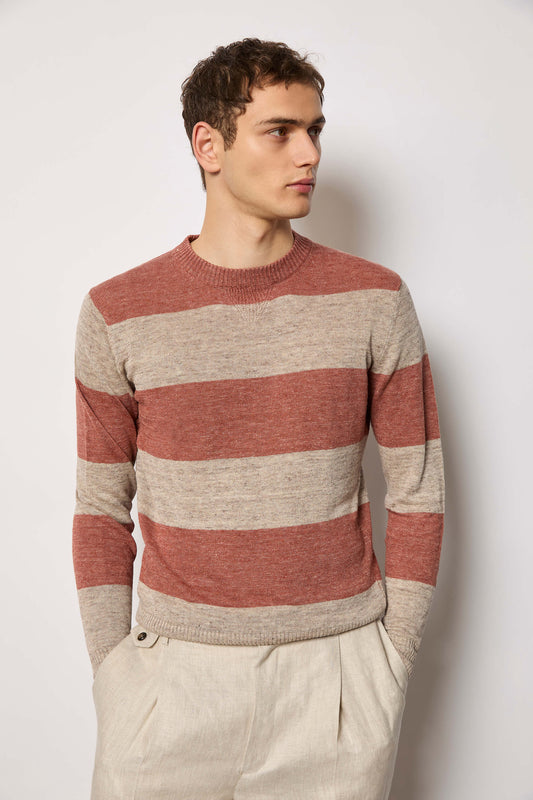 Striped sweater - 100% linen