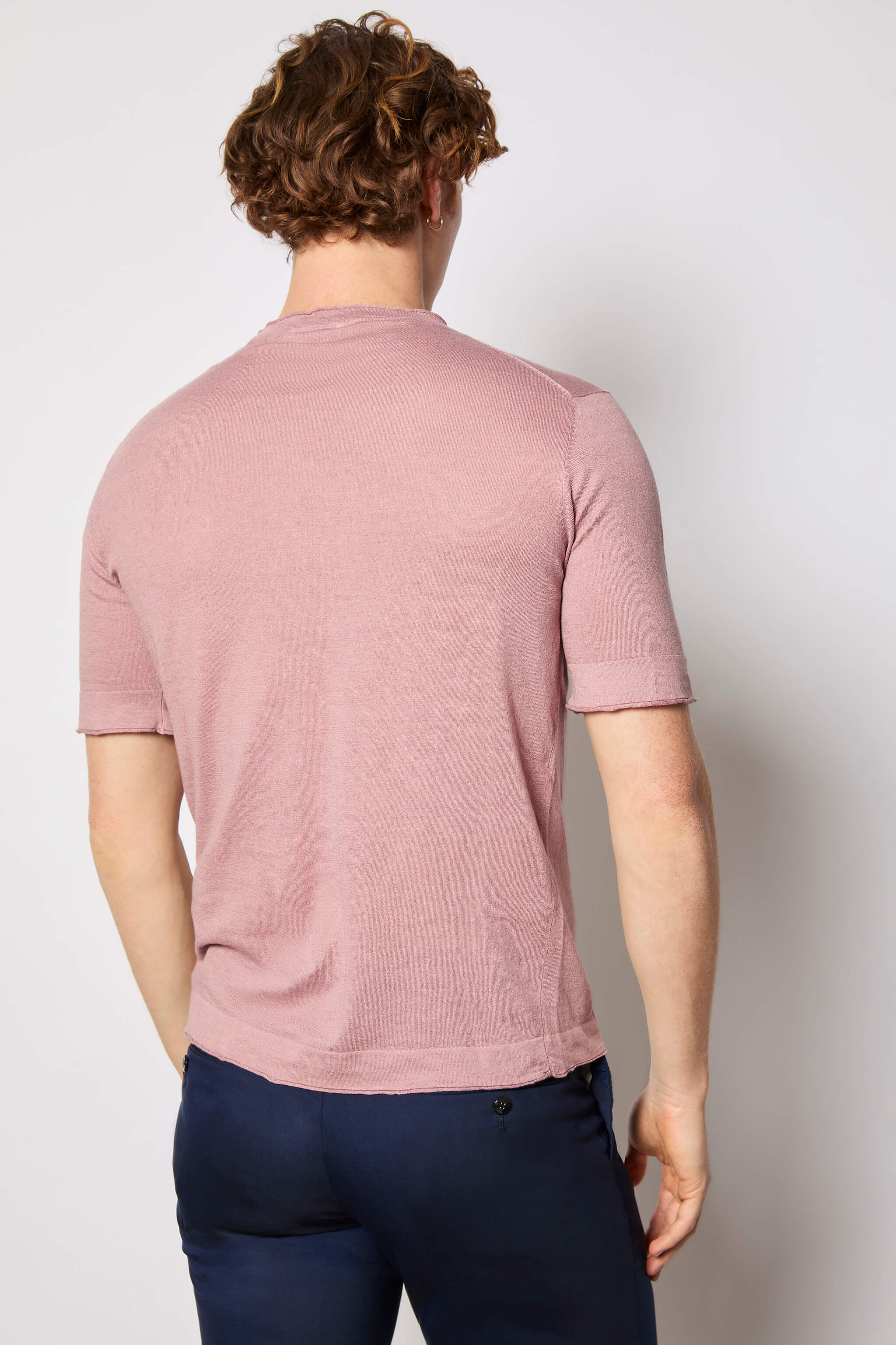 Maglia manica corta con taschino rosa