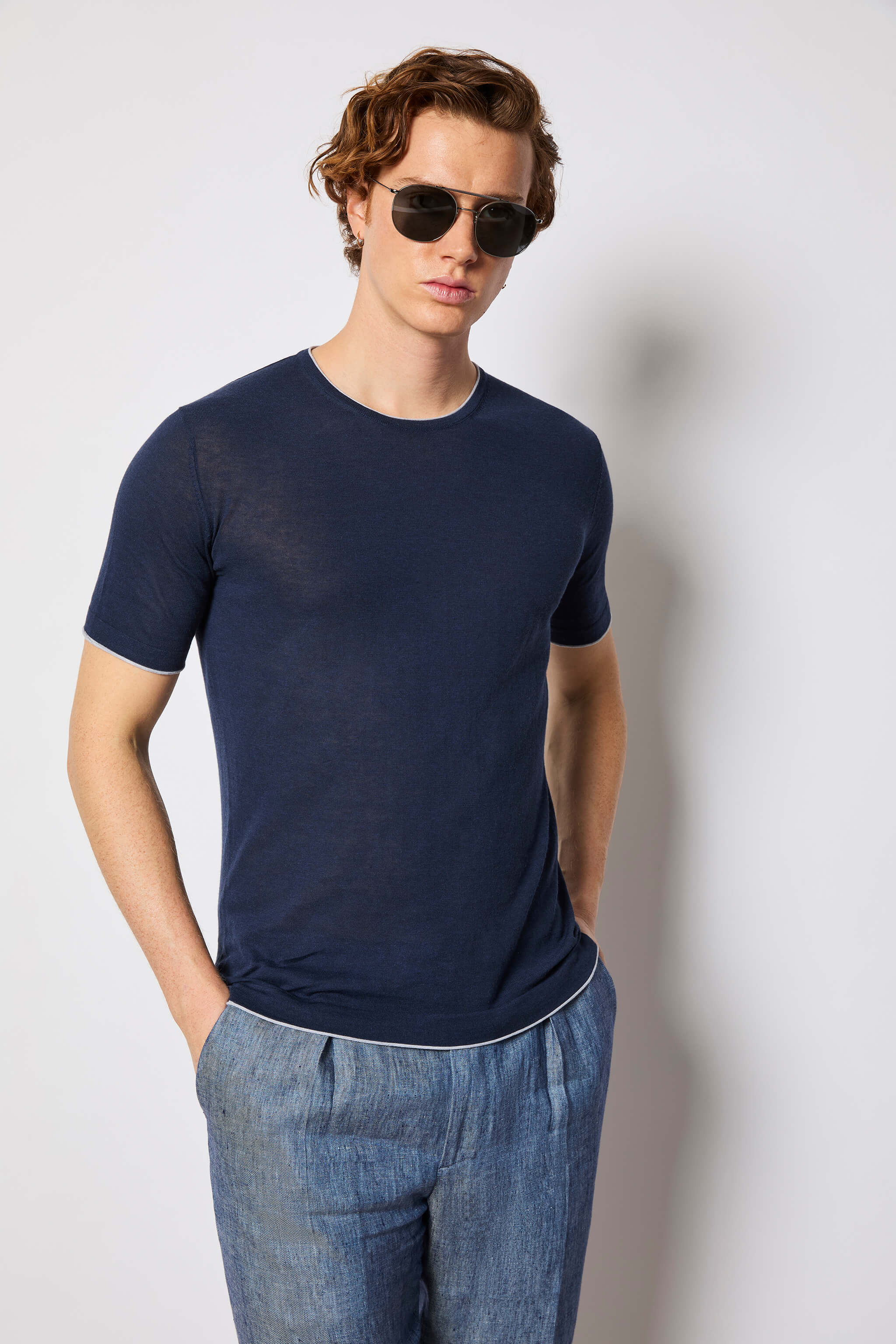 Short-sleeve crewneck - dark blue