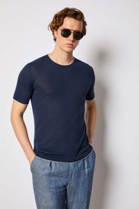 Short-sleeve crewneck - dark blue blue