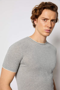 Short sleeve shirt in gray light grey