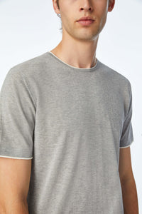 Short sleeve shirt in gray light grey