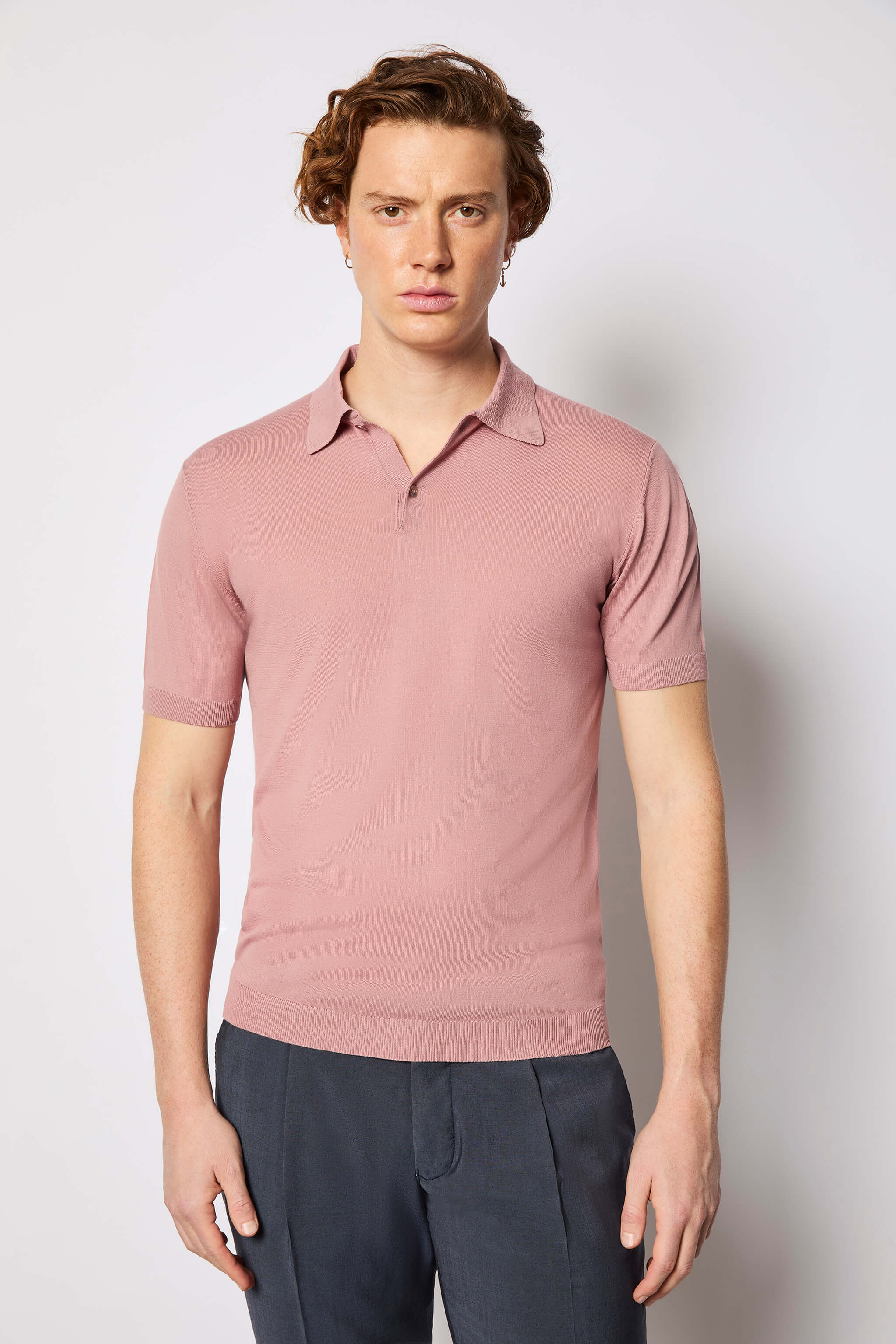 Short-sleeve polo shirt - pink