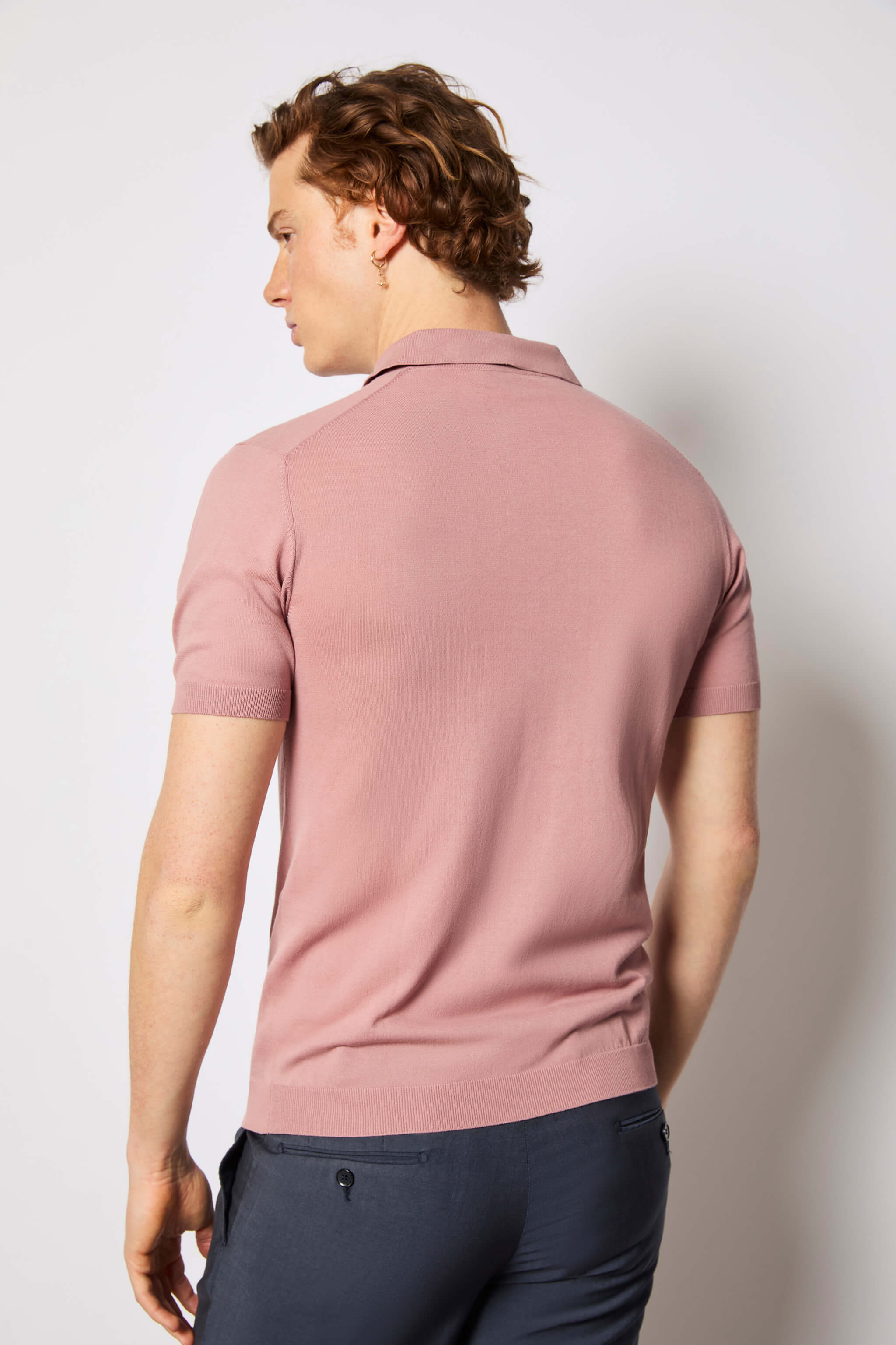 Short-sleeve polo shirt - pink