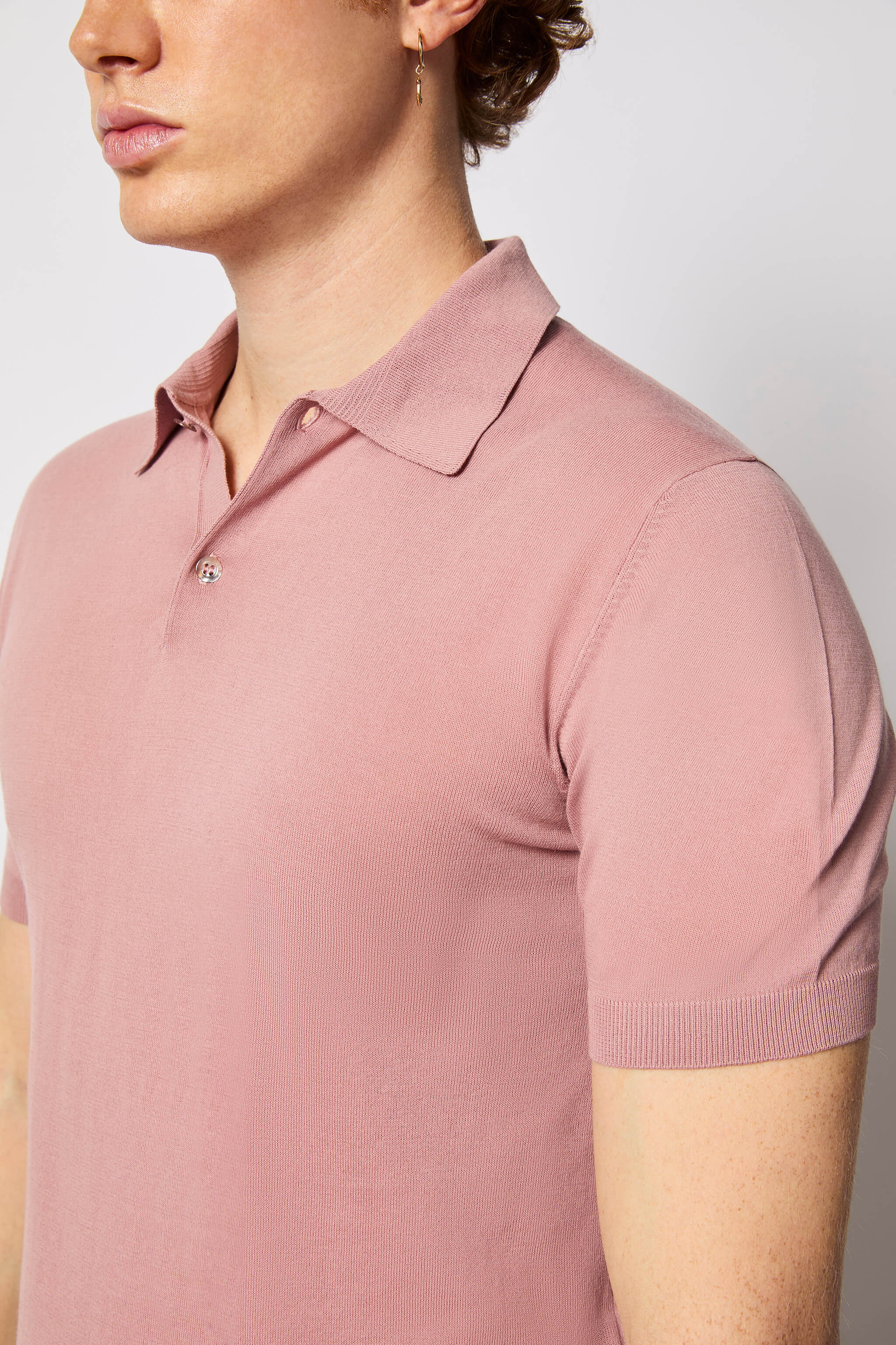 Short-sleeve polo shirt - pink