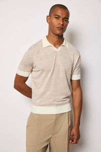 Short-sleeve polo shirt beige