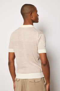 Short-sleeve polo shirt beige