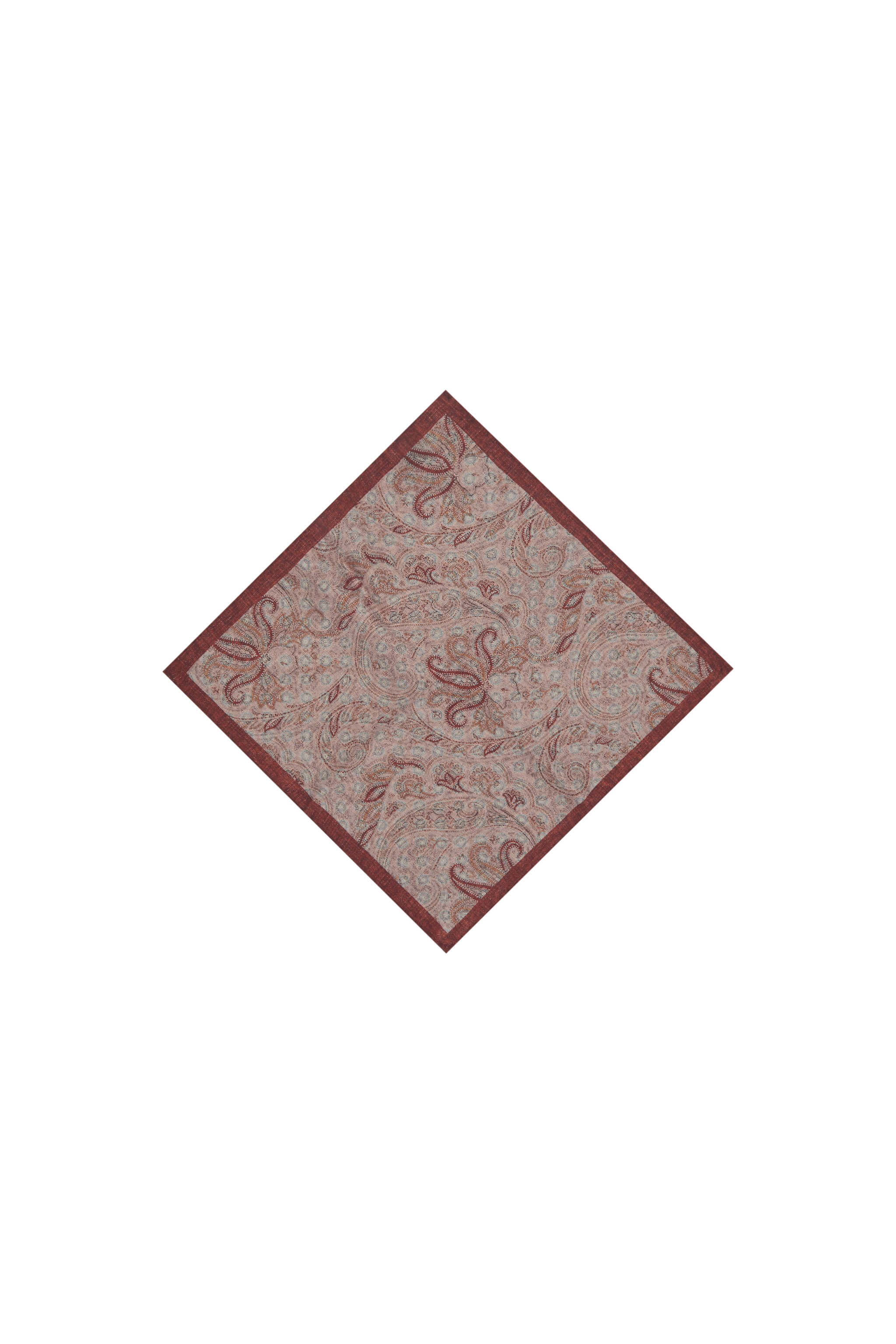 Geometric-print silk pocket square - sienna