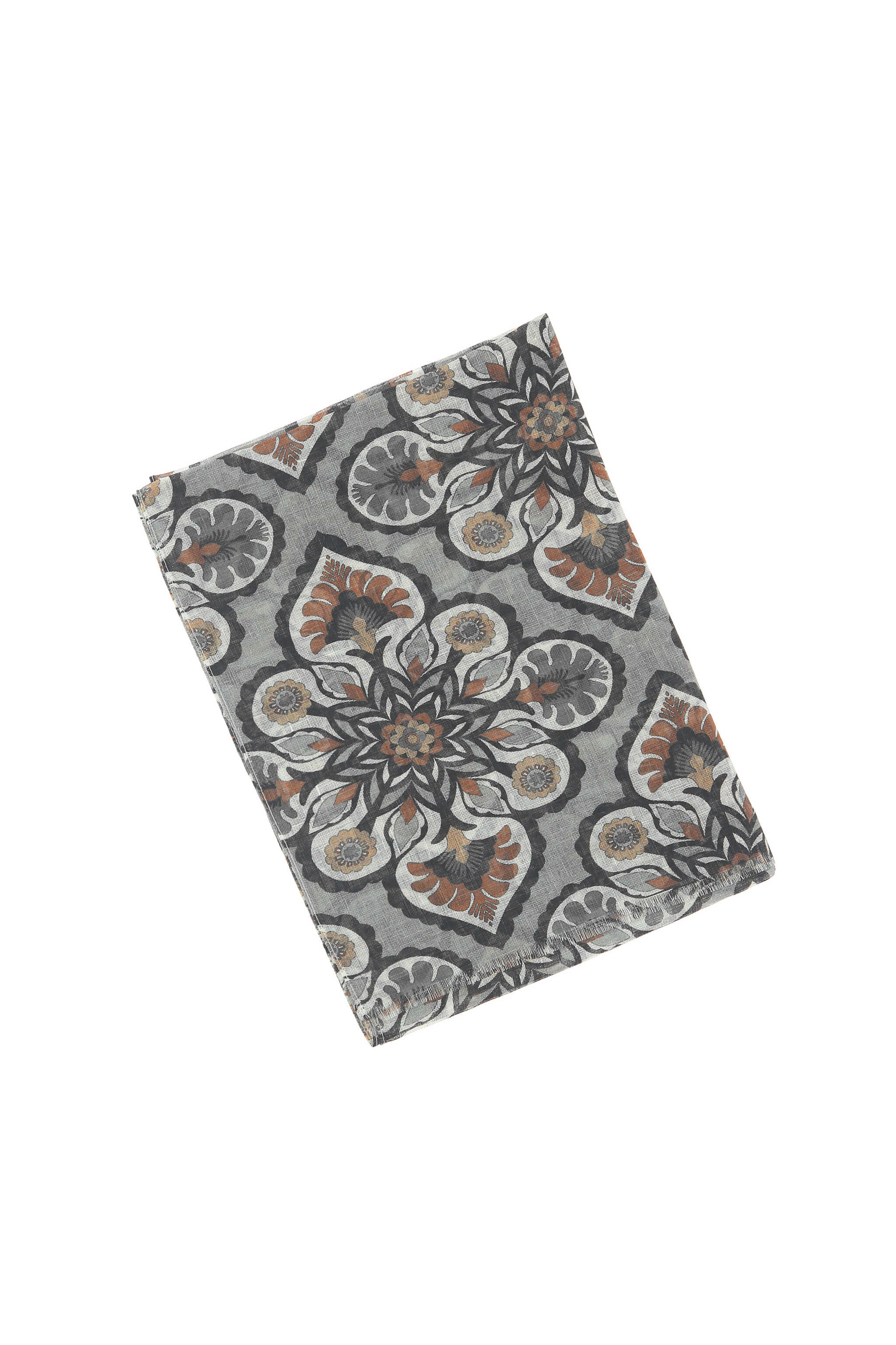 Floral print scarf in Gray