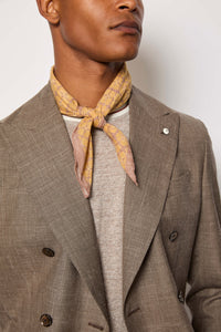 Geometric-print neck scarf - ochre yellow