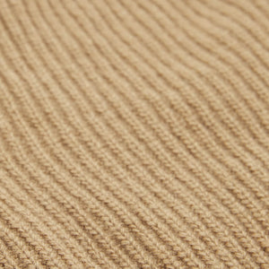 Ribbed balaclava in hazelnut earth