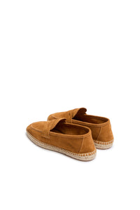 Brown suede loafers yellow