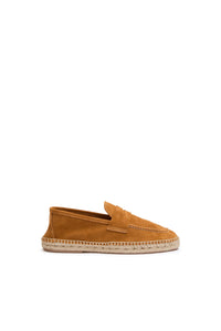 Brown suede loafers yellow