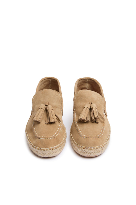 Suede tassel loafers - beige