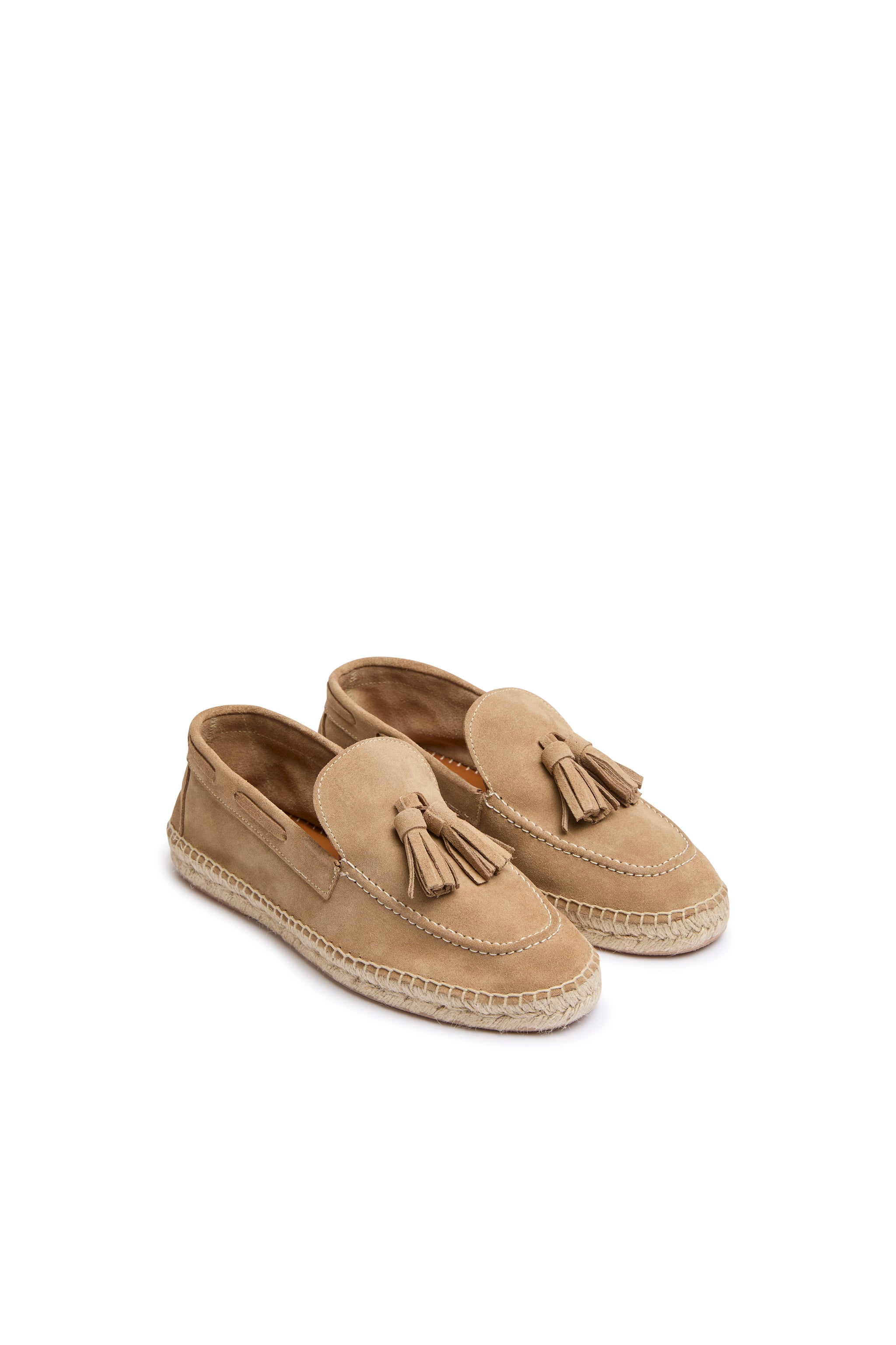 Suede tassel loafers - beige